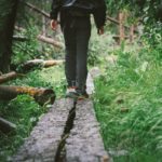 Nature walk wearing long pants.